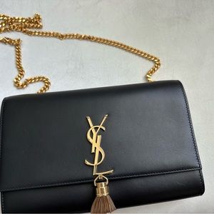 Saint Laurent Kate Medium Chain Bag with Tassel in Smooth Calfskin Leather